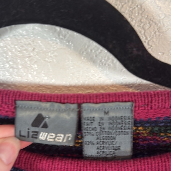 Liz Wear Vintage 90s 3-D Knit Chenille Beaded Sweater Size Medium - Picture 3 of 8